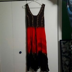 Orange and brown dress